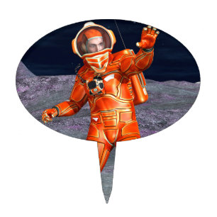 Cosmic Traveler Surreal Planet Landscape Art Cake Topper