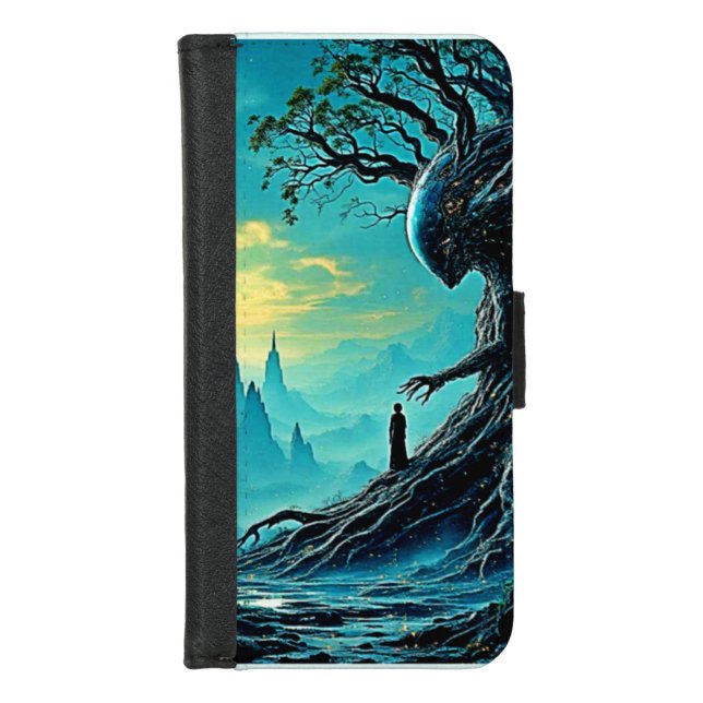 Cosmic Tree of Life Fantasy iPhone Wallet Case (Front)