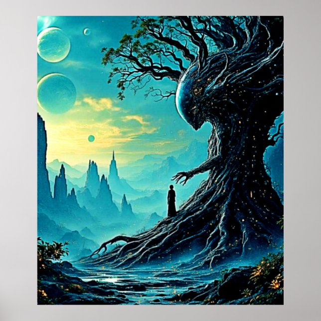 Cosmic Tree of Life Fantasy Poster (Front)
