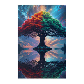 Cosmic Tree of Life Reflections Acrylic Print