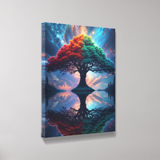 Cosmic Tree of Life Reflections Canvas Photo Tile