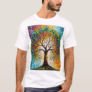 Cosmic Tree of Myths - Indian Folk Art T-Shirt