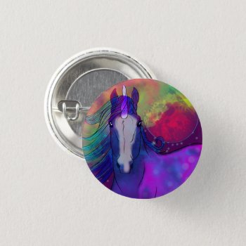 Cosmic Unicorn 5 Button by Heart_Horses at Zazzle