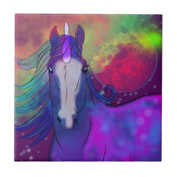 Cosmic Unicorn 5 Ceramic Tile by Heart_Horses at Zazzle