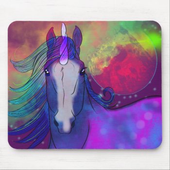 Cosmic Unicorn 5 Mouse Pad by Heart_Horses at Zazzle