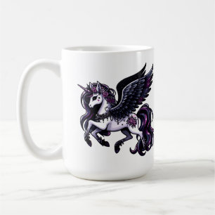 Cosmic unicorn glitter dark pegasus coffee mug