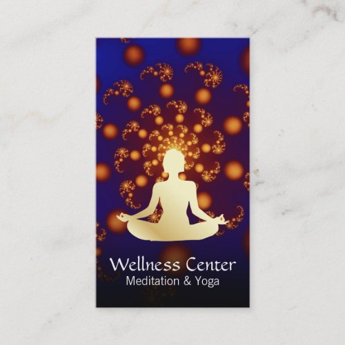 Cosmic  Vibrant Gold Lotus Business Card