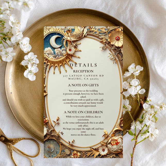Cosmic Vintage Constellation Wedding Enclosure Card (Creator Uploaded)