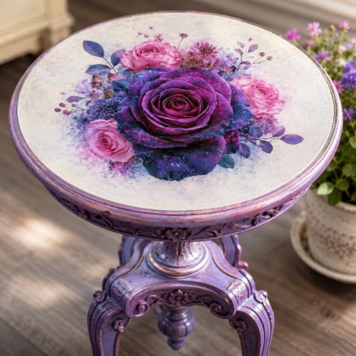 Cosmic Violet Rose Bouquet Decoupage Tissue Paper