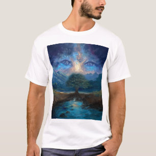 “Cosmic Vision Spirit Tree Fantasy T-Shirt – Mysti