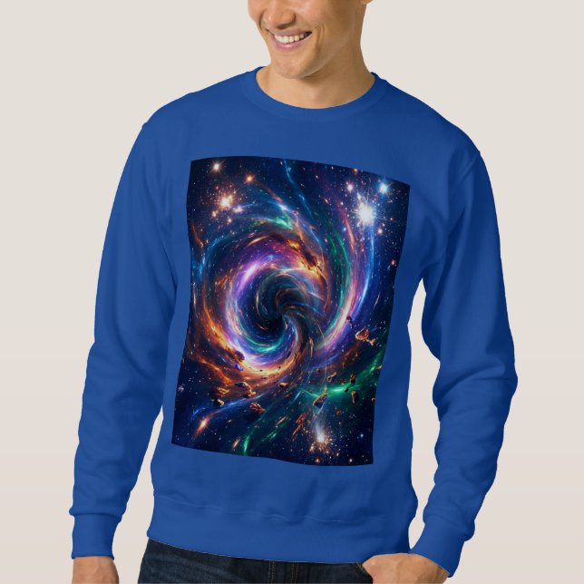 Cosmic Vortex Nexus – Abstract Space Sweatshirt (Front)