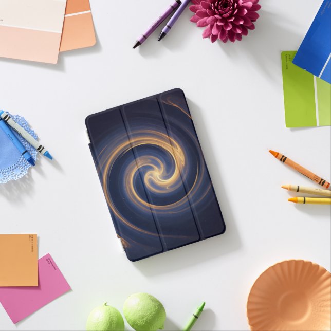 Cosmic Vortex of Golden Light iPad Mini Cover (In Situ)