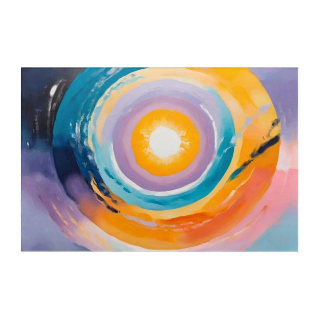 Cosmic Vortex: Solar Embrace Acrylic Print (Front)