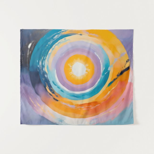 Cosmic Vortex: Solar Embrace Tapestry (Front (Horizontal))