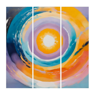 Cosmic Vortex: Solar Embrace Triptych