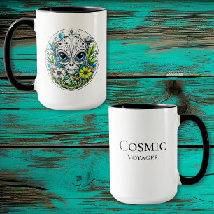 Cosmic Voyager Alien Extraterrestrial Floral Mug