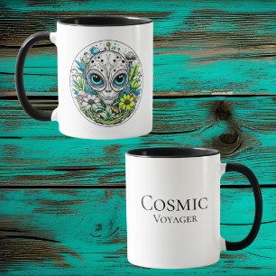 Cosmic Voyager Alien Extraterrestrial Floral Mug