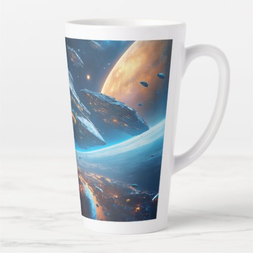 Cosmic Voyager Alien Spaceship Mug Latte Mug