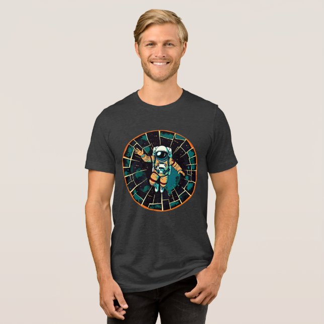 Cosmic Voyager: Astronaut in Style Tri-Blend Shirt (Front Full)