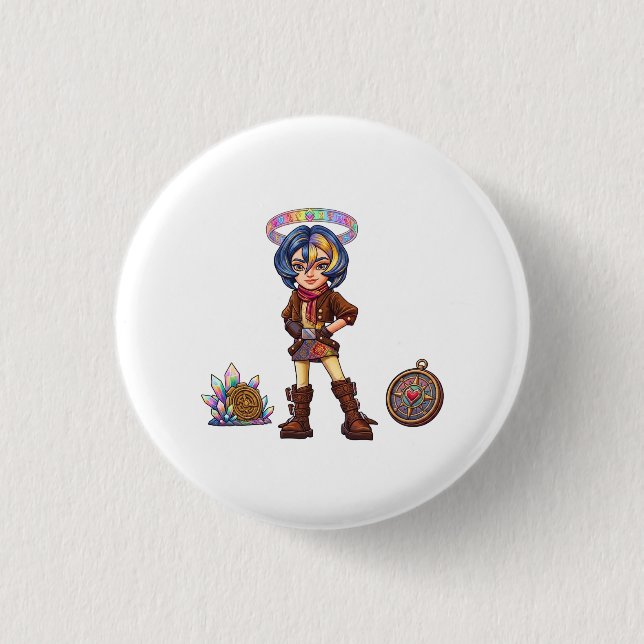 Cosmic Voyager: The Celestial Tim Button (Front)