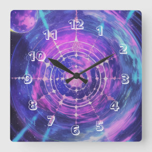 Cosmic Wall Clock, Square Wall Clock