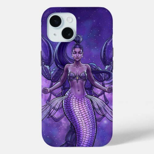 Cosmic Warrior Mermaid iPhone 15 Case