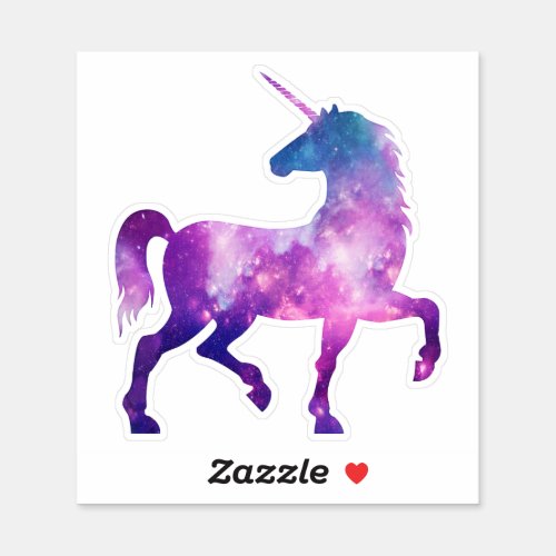 Cosmic watercolor galaxy unicorn sticker