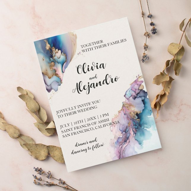Cosmic Watercolor Wedding  Invitation (Creator Uploaded)
