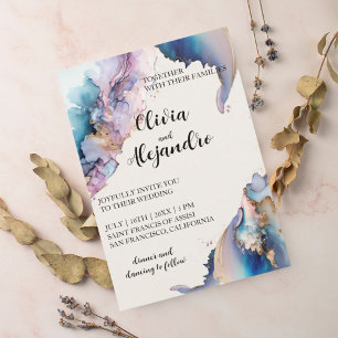 Cosmic Watercolor Wedding Invitation