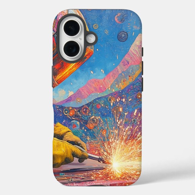 Cosmic Welder - Abstract Welding Art Print Case-Mate iPhone Case (Back)