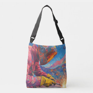 Cosmic Welder - Abstract Welding Art Print Crossbody Bag