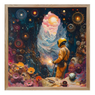 Cosmic Welder in Floral Dreamscape - Welding art