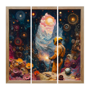 Cosmic Welder in Floral Dreamscape - Welding art