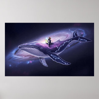 Cosmic Whale & Astronaut Art Print