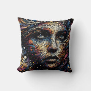 "Cosmic Whirls of the Soul" Throw Pillow