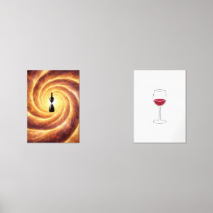 Cosmic Wine Vortex Wall Art - Canvas Print Sets