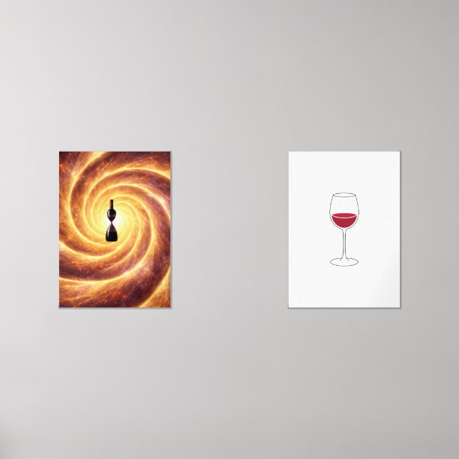 Cosmic Wine Vortex Wall Art - Canvas Print Sets (Front)