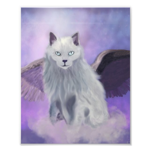 Cosmic Winged Cat Photo Print (Front)