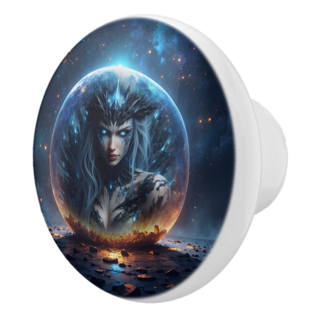 Cosmic Witch – Born from the Star Sphere. Ceramic Knob (Right)