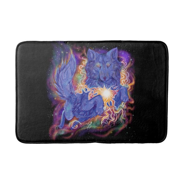cosmic Wolf Bath Mat (Front)