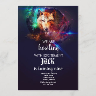 Cosmic Wolf | Birthday Party Invitation