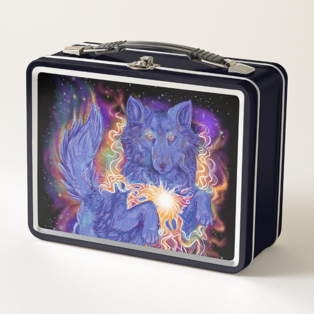 Cosmic Wolf   Metal Lunch Box (Front)