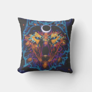 “Cosmic wolf Pillow – Mystical Galaxy Art