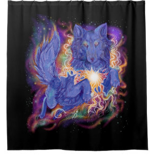 Cosmic Wolf Shower Curtain