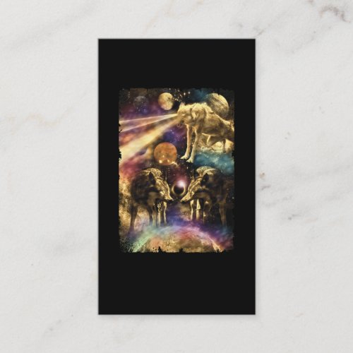Cosmic Wolves Astronomy Wolf Art Business Card