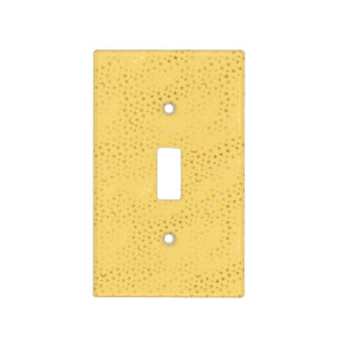 Cosmic World Yellow With Gold Foil Stars & Moons Light Switch Cover