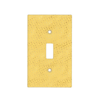 Cosmic World Yellow With Gold Foil Stars & Moons Light Switch Cover
