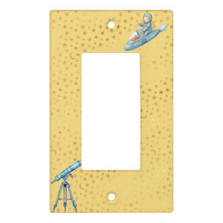 Cosmic World-Yellow With Stars Telescope Astronaut Light Switch Cover