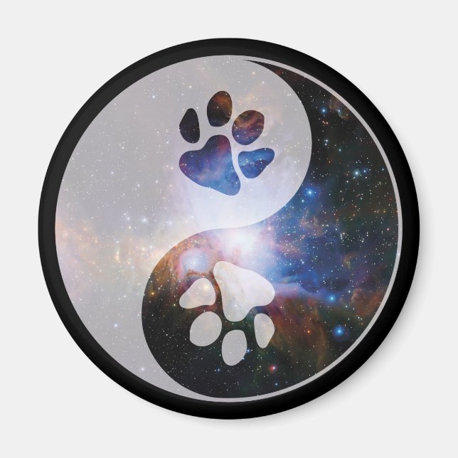 Cosmic Yin Yang Paw Magnet (Front)