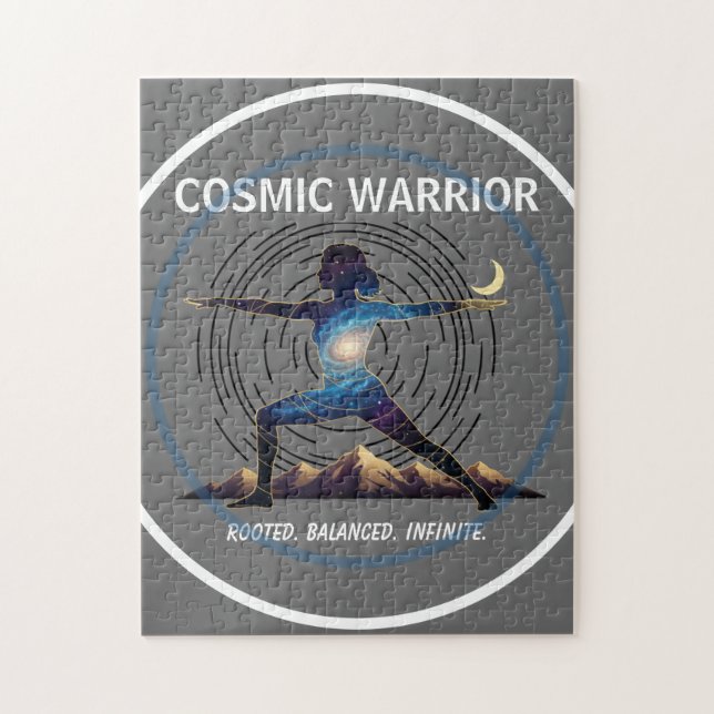 Cosmic Yoga Warrior | Galaxy Body Pose Jigsaw Puzzle (Vertical)